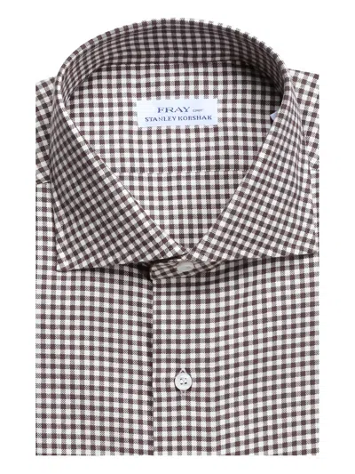 Fray Gingham Buttoned Shirt In Neutral