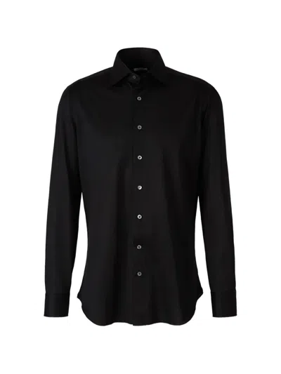 Fray Long-sleeve Shirt In Black