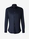 Fray Micro Knit Shirt In Blue