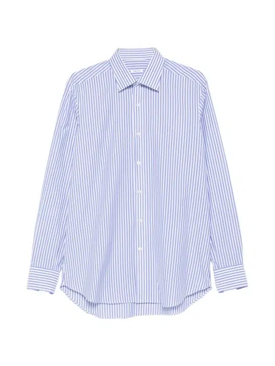 Fray Striped Shirt In Blue