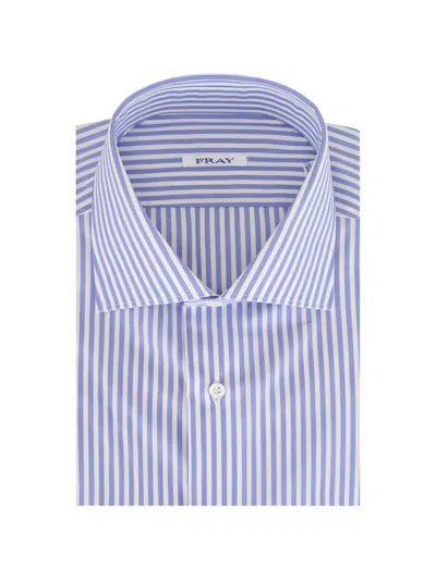 Fray Striped-pattern Shirt In Brown