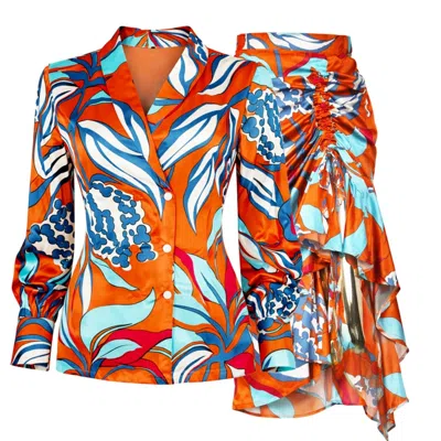 Freak Vault Ember Ruched Skirt Set In Multi