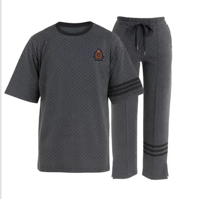 Freak Vault Men's Grey / Black Zeeluxe Polkadot Casual Set
