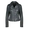 Freaky Nation Women's Black Rivet Leather Biker Jacket In Black