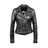 Freaky Nation Women's Black Short Leather Biker Jacket