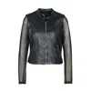 Freaky Nation Women's Black Two In One Leather Jacket & Vest Shine In Black