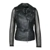 Freaky Nation Women's Black Two In One Leather Jacket And Vest With Belt In Black