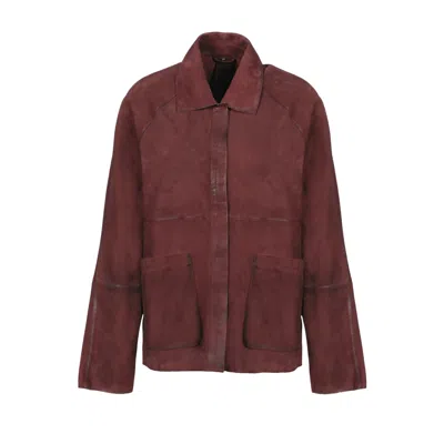 Freaky Nation Women's Brown Goat Suede Vintage Leather Shirt Jacket Burned Umber