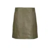 Freaky Nation Women's Green Leather Mini Skirt Olive In Green