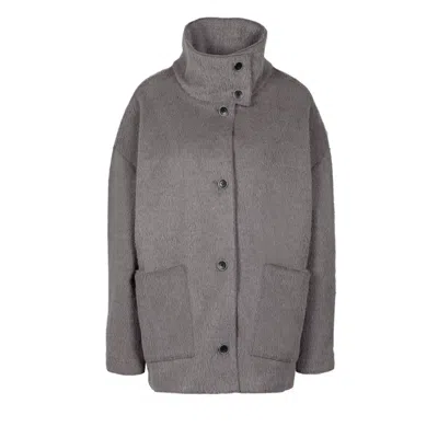 Freaky Nation Women's Grey Fake Camel Hair Long Jacket In Gray