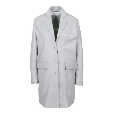 Freaky Nation Women's Leather Coat Grey In Gray