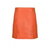 Freaky Nation Women's Leather Mini Skirt Orange In Orange