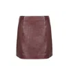 Freaky Nation Women's Red Leather Mini Skirt In Red