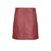 Freaky Nation Women's Red Leather Mini Skirt Berry In Red