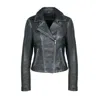 Freaky Nation Women's Black Rivet Leather Biker Jacket In Black