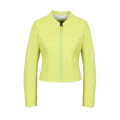 Freaky Nation Women's Yellow Leather Jacket Sparkling Lemon In Multi