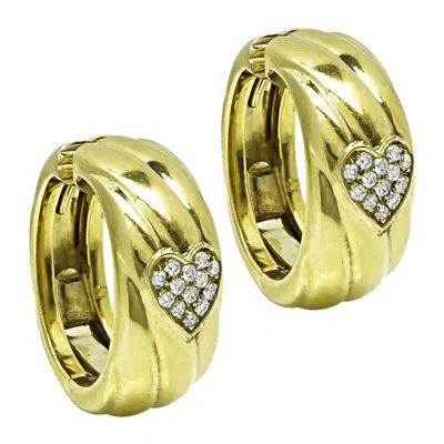 Pre-owned Fred 0.65ct Diamond 18k Yellow Gold Hoops Earrings