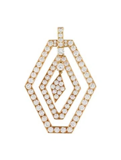 Pre-owned Fred 18k 5.96ctw Diamond Geometric Pendant In Multi