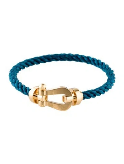 Pre-owned Fred 18k Cord Large Force 10 Bracelet In Blue