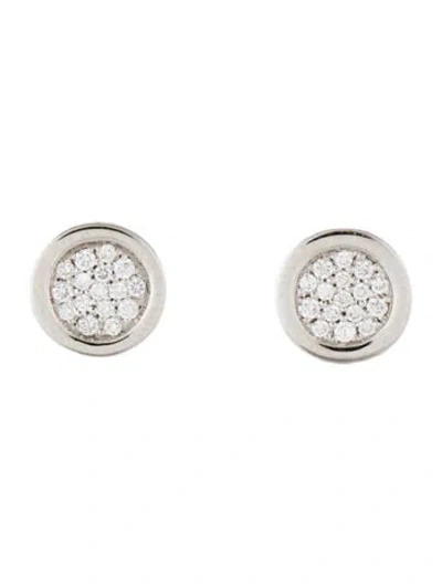 Pre-owned Fred 18k Diamond 'miss  Moon' Stud Earrings In Multi