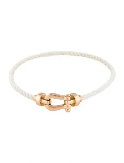 Pre-owned Fred 18k Force 10 Cord Bracelet, 6.5" In Multi