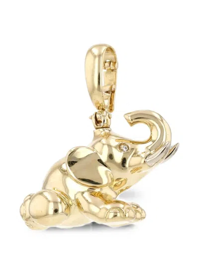 Pre-owned Fred 1980s Diamond Elephant Pendant In Gold