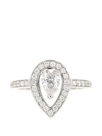 Pre-owned Fred 2020's Lovelight Diamond-embellishment Ring In Silver