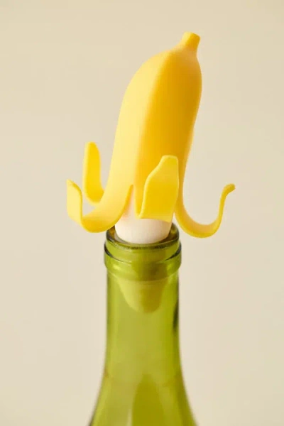 Fred & Friends Banana Bottle Stopper In Sun Yellow At Urban Outfitters In Multi