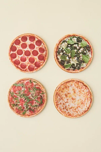 Fred & Friends Hot & Fresh Pizza Coaster Set In Red At Urban Outfitters In Multi