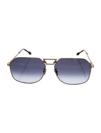 Pre-owned Fred Aviator Gradient Sunglasses In Gold