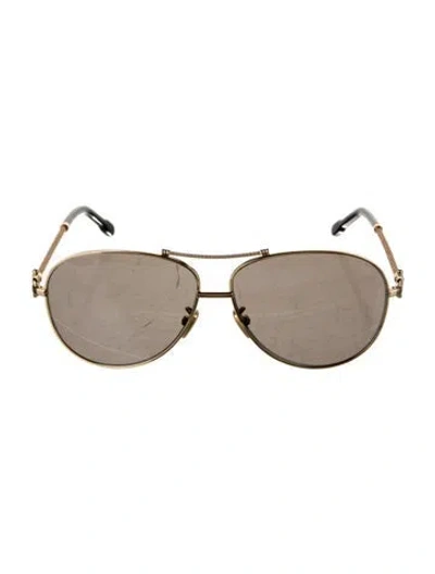 Pre-owned Fred Aviator Mirrored Sunglasses W/ Tags In Gold