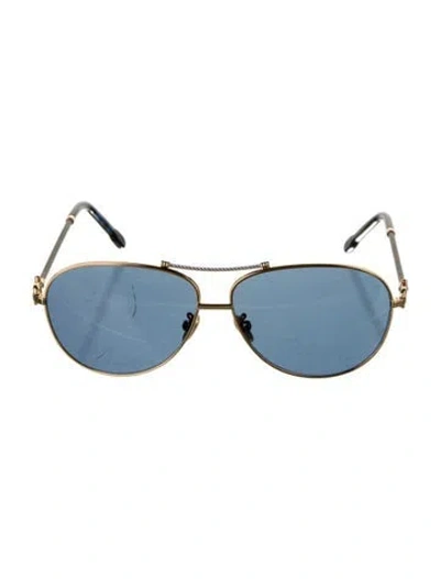Pre-owned Fred Aviator Tinted Sunglasses W/ Tags In Gold
