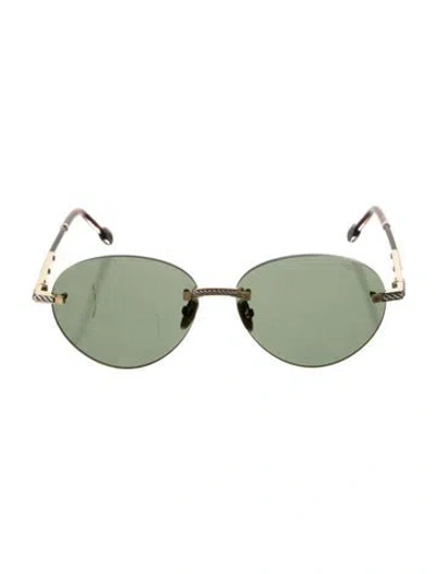 Pre-owned Fred Aviator Tinted Sunglasses W/ Tags In Gold