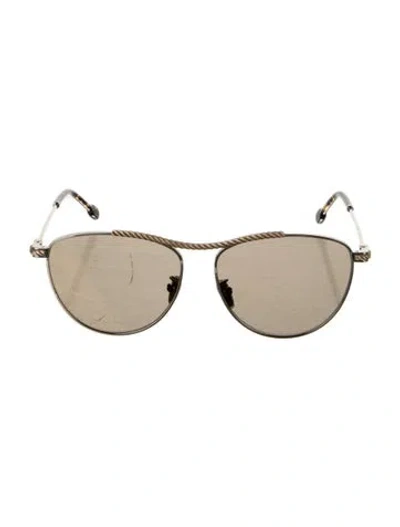 Pre-owned Fred Aviator Tinted Sunglasses W/ Tags In Silver