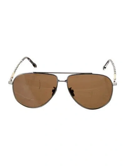 Pre-owned Fred Aviator Tinted Sunglasses W/ Tags In Silver