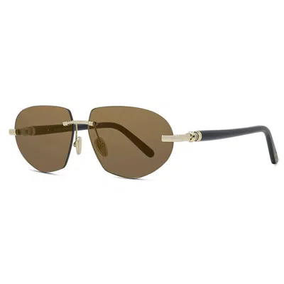 Fred Brown Mirror Irregular Men's Sunglasses Fg40060u 30g 59 In Gold