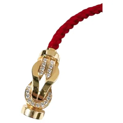 Pre-owned Fred Chance Infinie 18k Yellow-gold Half-pavé Diamond 8-link Bracelet In Multi