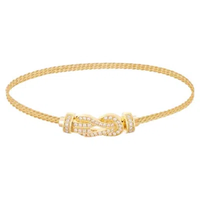 Pre-owned Fred Chance Infinie Collection 18k Rose Gold Pave Diamond Figure 8clasp Bracelet In Red