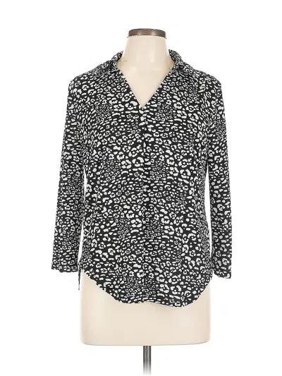 Pre-owned Fred David 3/4 Sleeve Blouse In Black