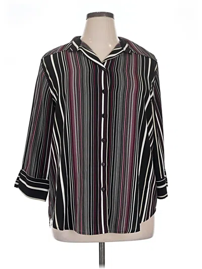Pre-owned Fred David 3/4 Sleeve Blouse In Black