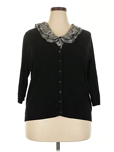 Pre-owned Fred David 3/4 Sleeve Blouse In Black