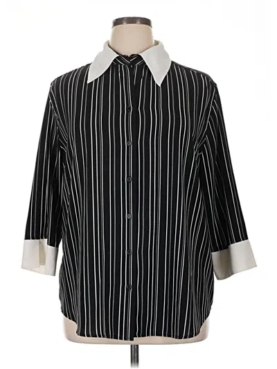 Pre-owned Fred David 3/4 Sleeve Blouse In Black
