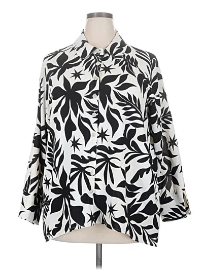 Pre-owned Fred David 3/4 Sleeve Blouse In Black