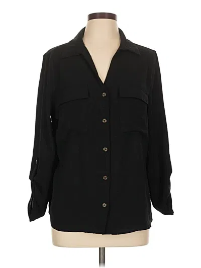 Pre-owned Fred David 3/4 Sleeve Blouse In Black