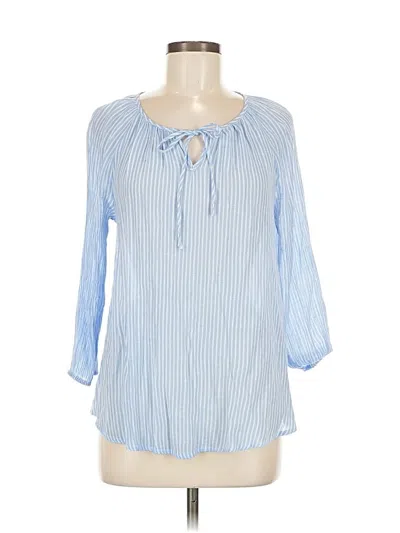 Pre-owned Fred David 3/4 Sleeve Blouse In Blue