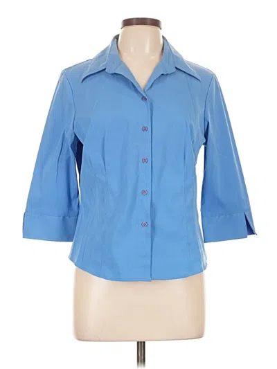 Pre-owned Fred David 3/4 Sleeve Blouse In Blue