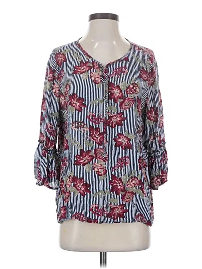 Pre-owned Fred David 3/4 Sleeve Blouse In Blue