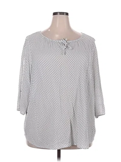 Pre-owned Fred David 3/4 Sleeve Blouse In Gray