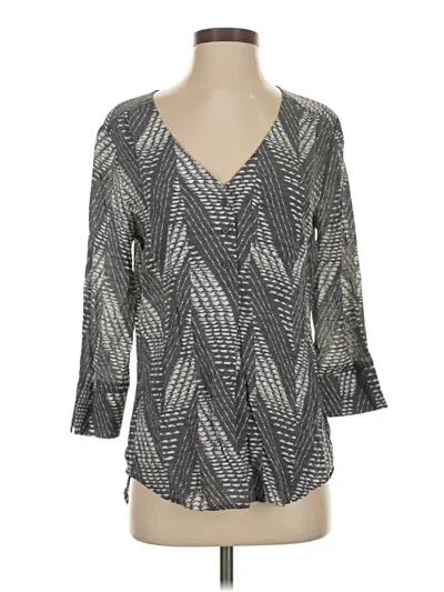 Pre-owned Fred David 3/4 Sleeve Blouse In Gray
