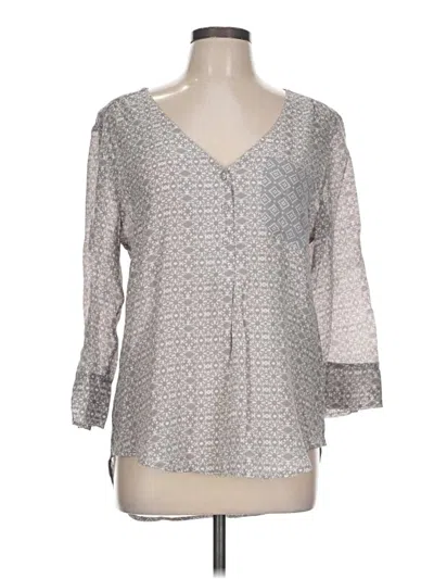 Pre-owned Fred David 3/4 Sleeve Blouse In Gray